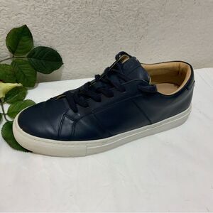 Greats Brooklyn Mens Blue Leather Low Top Casual Shoes Size 8.5 Made In Italy